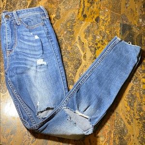high rise hollister skinny jeans